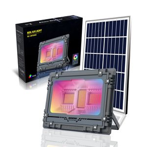 RVB étanche télécommande panneau <span class=keywords><strong>solaire</strong></span> extérieur jardin <span class=keywords><strong>maison</strong></span> rue cour réflecteur rechargeable énergie <span class=keywords><strong>solaire</strong></span> Led projecteurs - Product Image 1