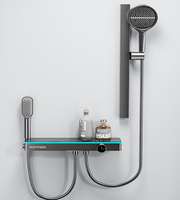 Robinet de douche thermostatique numérique à affichage LED pour salle de bain, ensemble de pommeau de douche 3 fonctions avec jet de pluie doux