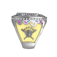 Bague de championnat de baseball personnalisée en alliage de zinc plaqué or, design Lion, pour récompenses sportives