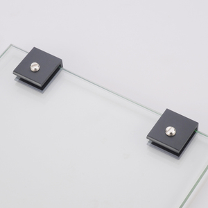 Soporte de Sujeción Cuadrado de Aleación de Aluminio Negro Engrosado para Estantes de Vidrio - Product Image 3