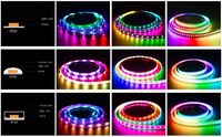 Bande LED multicolores WS2811 adressable 12V 24V 5050 RGB, lumières à pixels, contrôle par application à distance, bande LED RGB programmable