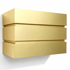 Architektonische Maßgefertigte Messing-Dunstabzugshaube mit Schichtdesign zur Wandmontage für Villenküchen - Product Image 2