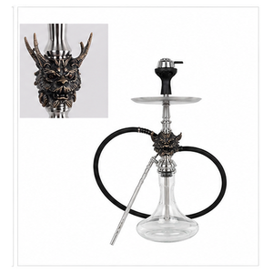 Set de Shisha de Lujo de Acero Inoxidable con Base de Cristal, Diseño Esculpido de Gorila, Dragón, Payaso, Cabeza de Hacha, Manguera Única, Venta al por Mayor OEM - Product Image 4