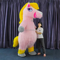 Costume de mascotte gonflable Little Pony Horse rose de 2 m, sous-vêtements, costume de Little Pony Horse gonflable pour les événements, les fêtes, le cosplay