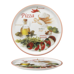 Assiette à pizza rouge Napoli Foods 31 cm Saturnia - Product Image 1