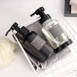 Großhandel Duschgel Lotion Shampoo Glasflasche 250ML 300ML 400ML Leere Glasflasche mit Metall-Schaumkopf - Product Image 3