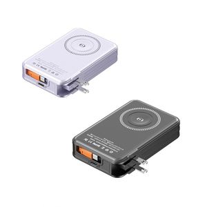 New 10000Mah Retractable Power Bank With 15W USB-<b>C</b> Cable Built AC Plug PD22.5W Output PVC Pad Charger for Travel - Product Image 1