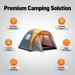Tente de camping double couche de qualité supérieure, imperméable, coupe-vent, avec moustiquaire pour <span class=keywords><strong>le</strong></span> camping en famille, la plage, les pique-niques <span class=keywords><strong>et</strong></span> la randonnée - Product Image 2