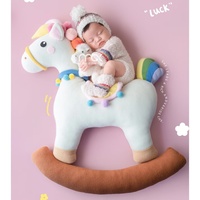 Pakaian Bertema Kuda untuk Bayi Perempuan dan Laki-laki Vintage, Romper Berkaki Kuda untuk Fotografi Bayi, Pakaian Kuda Poni untuk Perlengkapan Pemotretan Bayi Baru Lahir