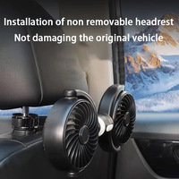 Ventilateur de siège de voiture USB double tête, 3 vitesses réglables, rotation à 360 degrés, silencieux, refroidisseur d'appui-tête arrière, ventilateur d'air portable