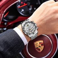 Montre mécanique pour homme Poedagar 1423, luxe, tourbillon creux, bracelet en acier inoxydable, étanche, montre automatique pour homme