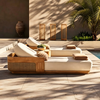 Chaise longue de plage en teck pour l'extérieur, mobilier d'hôtel, de piscine et de loisirs, réglable, pour la vente en gros