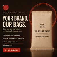 Sac en papier kraft personnalisé avec logo, qualité alimentaire, haute résistance, impression couleur sur plusieurs couches, pour l'emballage du riz en charge lourde