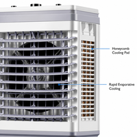 Ventilateur rafraîchisseur d'air portable FJ-820DL avec télécommande, 4500 CMH, avec bac à glace, 3 vitesses, oscillant, pour chambre et bureau