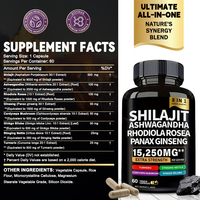 Kapsul Shilajit Murni 8IN1 Ashwagandha 100mg Ginseng 50mg Kekuatan Ekstra 15250mg