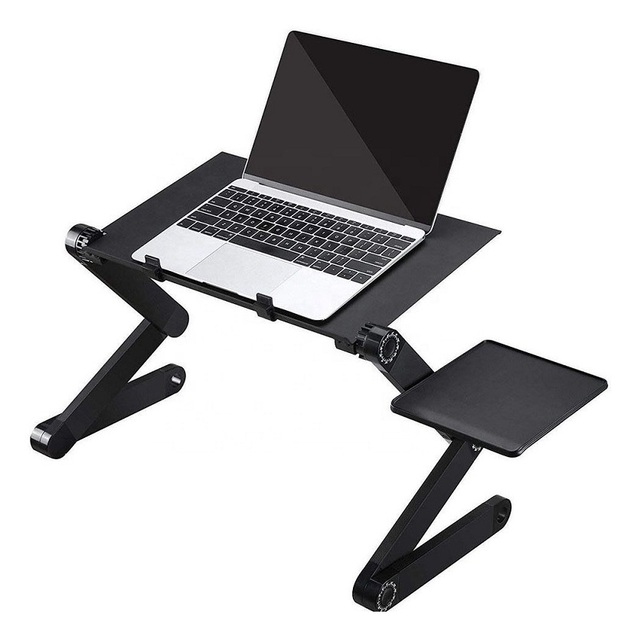 Black 360 Adjustable Computer PC Desk Table Portable Laptops Stand Small Laptop Holder With Mouse Pad for Home Office