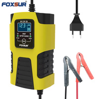 Chargeur de batterie intelligent FOXSUR 2A 30W pour voiture, moto et voiture jouet avec protection contre l'inversion de polarité, sortie 6V/12V
