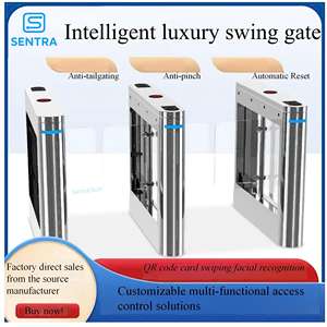 Puerta Automática para Peatones Sentra SS01 en la Entrada de un Edificio de Oficinas; Puerta Giratoria de Alta Eficiencia con RFID - Product Image 2
