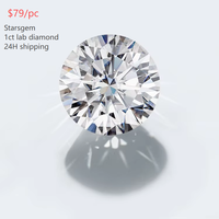 Diamantes de Laboratorio Starsgem, Envío en 24H, 0.3ct 0.5ct 1ct DEF VS Vvs, Diamantes Redondos Cultivados en Laboratorio HPHT CVD
