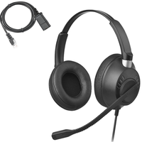 Headset USB Over Ear dengan Peredam Kebisingan Aktif, Mikrofon Eksternal, dan Mode Kontrol