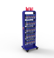 Étagère à boissons robuste à 5 niveaux - Support métallique double face détachable avec roulettes et plateau réglable
