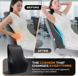 Coussin lombaire ergonomique pliable en mousse à mémoire de forme à récupération lente pour voitures, chaises de bureau et chaises de jeu - Product Image 4
