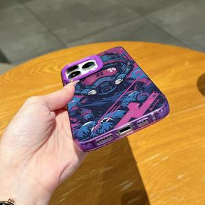 Custodia per <span class=keywords><strong>iPhone</strong></span> con Stampa Estetica Cyberpunk Mecha Warrior, Cover Protettiva Viola Neon per <span class=keywords><strong>iPhone</strong></span> 17/16/15/14/13/12 Pro Max - Product Image 6