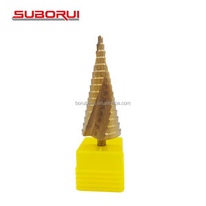 SUBORUI Foret étagé à rainure droite en spirale Foret étagé en titane HSS Foret étagé pour bois Cutter Core Drilling Tools Brocas Escalonadas - Product Image 2