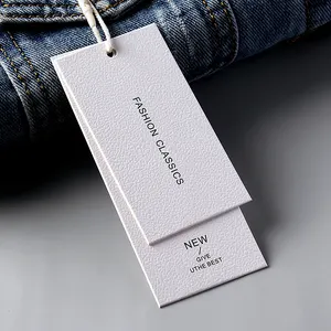 Etiquetas de roupas de luxo etiqueta logotipo personalizado acessórios de roupas infantis etiquetas de papel para pendurar roupas