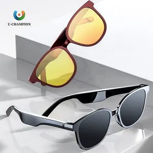 Óculos de sol com fone de ouvido inteligente Blue tooth 5.0 com alto-falante, óculos de sol com fone de ouvido inteligente personalizado por atacado