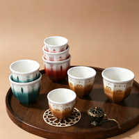 Vente en gros de tasses à café et à thé en céramique arabe avec logo, couleur personnalisée, souvenir d'Arabie Saoudite, cadeau, expresso turc