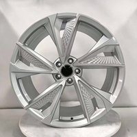 Jantes de voiture en alliage d'aluminium forgé de haute qualité de 19, 20 et 21 pouces, couleur argent, avec couvercles noirs, adaptées aux berlines Audi