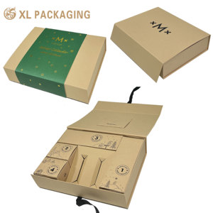 Biodegradable Food Grade Kraft Tea Paper Boxes Custom Tea Box Packaging Custom Logo Tea Gift Box With Ribbon
