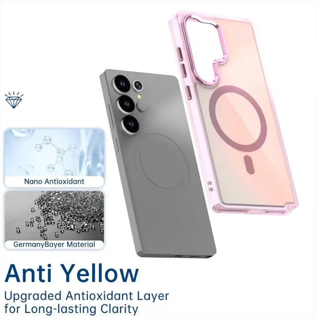 New Laser Gradient Translucent Magnetic Phone Case For Samsung Galaxy S26 S25 S24 Ultra S25FE A57 A37 A17 A56 Cover