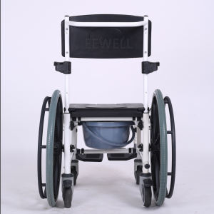 アルミ製コンモード車椅子3312,軽量取り外し可能キャスター付き - Product Image 2
