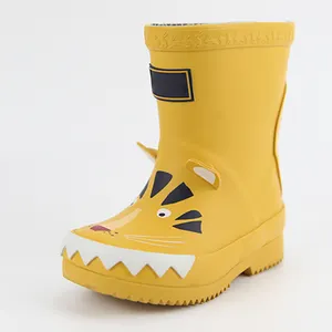 Wholesale Yellow Tiger Rain Boots Non-Slip Shoes Kids Shoes with Light PVC Neutral Kids Rain Boots