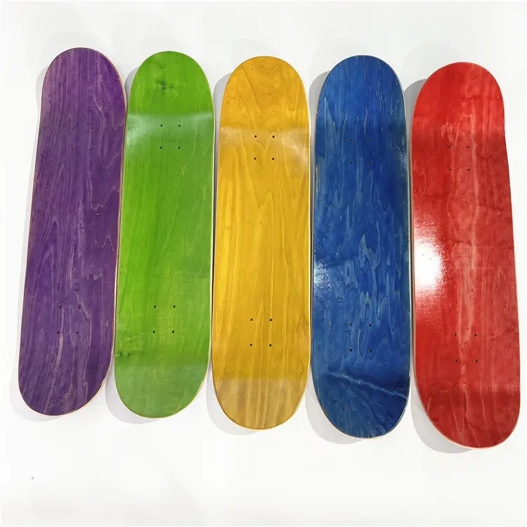 Direct factory wholesale blank custom stain color skateboard deck in full Canadian maple Dye Skate board Deck