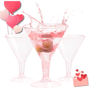 Verres à cocktail en plastique transparent colorés, couleurs assorties, verres à margarita, fournitures de fête, jetables, en vrac - Product Image 6