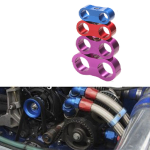 Morsetto per filo, Clip per tubo AN4 / 6 / 8 / 10/12, separatore per tubo dell'olio di scarico automatico in alluminio a 2 fori, 9 colori - Product Image 1