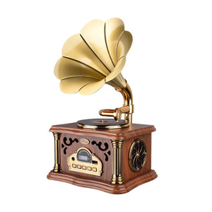 Gramophone miniature en vinyle de qualité supérieure en forme de tourne-disque, haut-parleur rétro, ornement de maison, système audio haute puissance, best-seller - Product Image 1