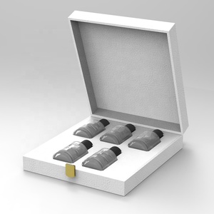 Scatola di cuoio di lusso con bottiglia di profumo vuota cilindro di alta qualità trasparente OEM <span class=keywords><strong>vetro</strong></span> 50 <span class=keywords><strong>ml</strong></span> bottiglia di profumo - Product Image 1