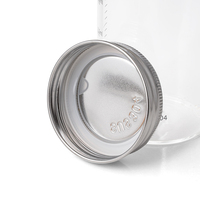 Bouteille shaker en verre borosilicate de 300 ml avec couvercle anti-fuite en acier inoxydable, bouteille à boire en verre transparent réutilisable