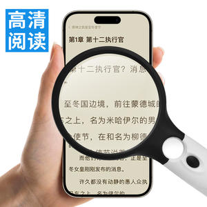 Jiatu Handheld <b>Magnifier</b> 90Mm Glass Lens 3 Led <b>Light</b> For Reading Books - Product Image 3