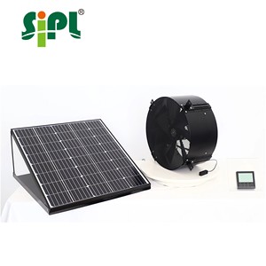 Ventilador de Pared con Rodamientos de Bolas Ajustable, Alimentado por Energía Solar SIPL, Ventilación para Invernaderos, Motor sin Escobillas OEM DC 24V IP68, Ventilador de 12 Pulgadas - Product Image 2