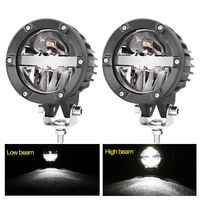 Feu de pare-chocs LED rond de 4 pouces en aluminium durable, lumière de conduite LED blanc 6000K à faisceau haut et bas pour camions