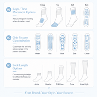 Chaussettes de yoga et de pilates personnalisées pour femmes, antidérapantes, mi-mollet, avec grip, en coton/spandex, pour le fitness, les sports et l'usage en intérieur