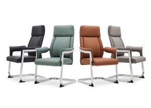 Chaises de bureau, de salle de conférence et de réunion en cuir moderne de haute qualité, uniques et luxueuses, avec pieds fixes, vente en gros en Chine - Product Image 3