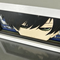 Blue Lock Anime boîte à lumière MDF bois cadre Laser papier découpé Lightbox Led veilleuse pour chambre décor