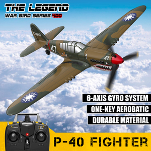 <span class=keywords><strong>Avion</strong></span> RC de combat <span class=keywords><strong>P</strong></span>-<span class=keywords><strong>40</strong></span> télécommandé 2,4 GHz avec fonction de virage en U à une touche pour enfants - Product Image 2