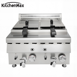Freidora de Gas Profesional de Doble Canasta con Termostato y Válvula de Seguridad, Freidora de Restaurante de 2x8L de Acero Inoxidable 304 para una Calidad Constante - Product Image 2